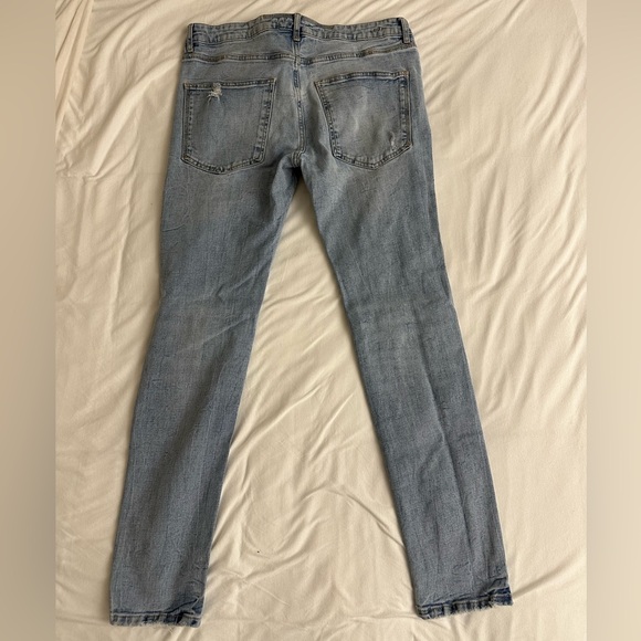 Zara Cropped Ripped Skinny Mens Blue Jeans Size 44 (34 waist) - Picture 2 of 2